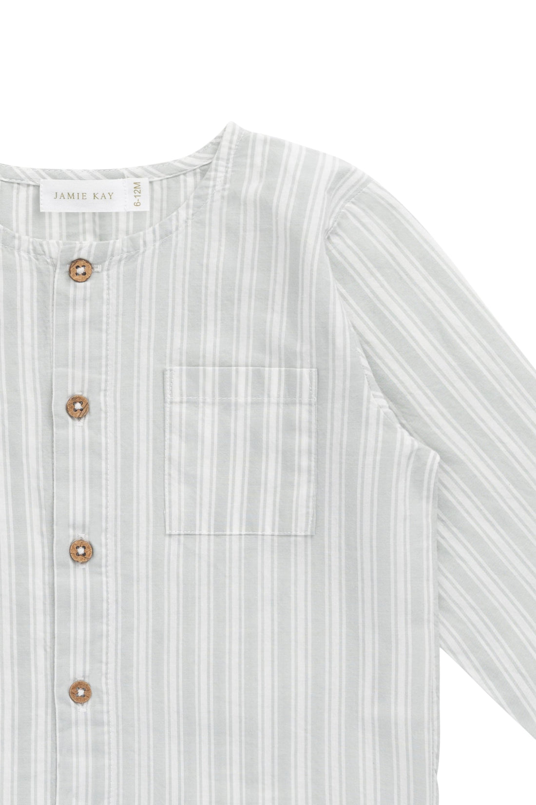 Organic Cotton Albie Top - Variegated Stripe Shoreline Childrens Top from Jamie Kay USA