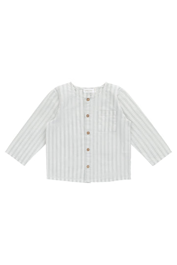 Organic Cotton Albie Top - Variegated Stripe Shoreline Childrens Top from Jamie Kay USA