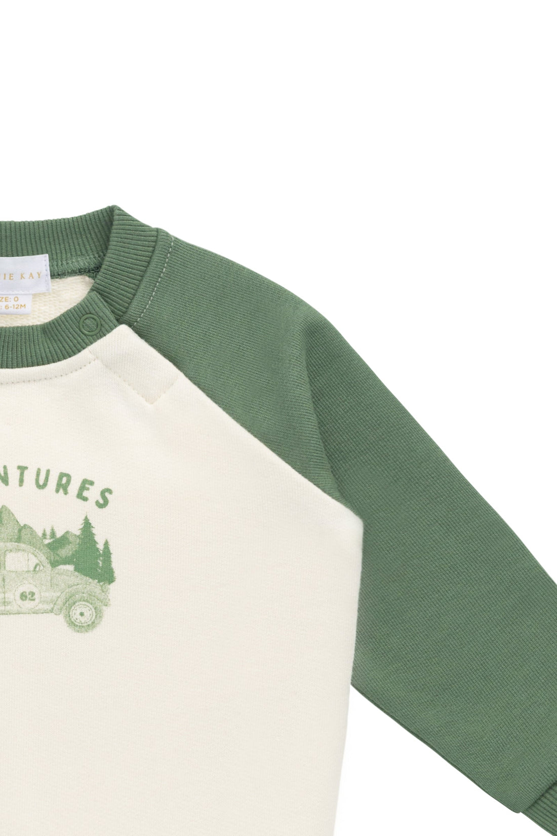Organic Cotton Alden Sweatshirt - Adventure Buggy Snow Pea Childrens Top from Jamie Kay USA