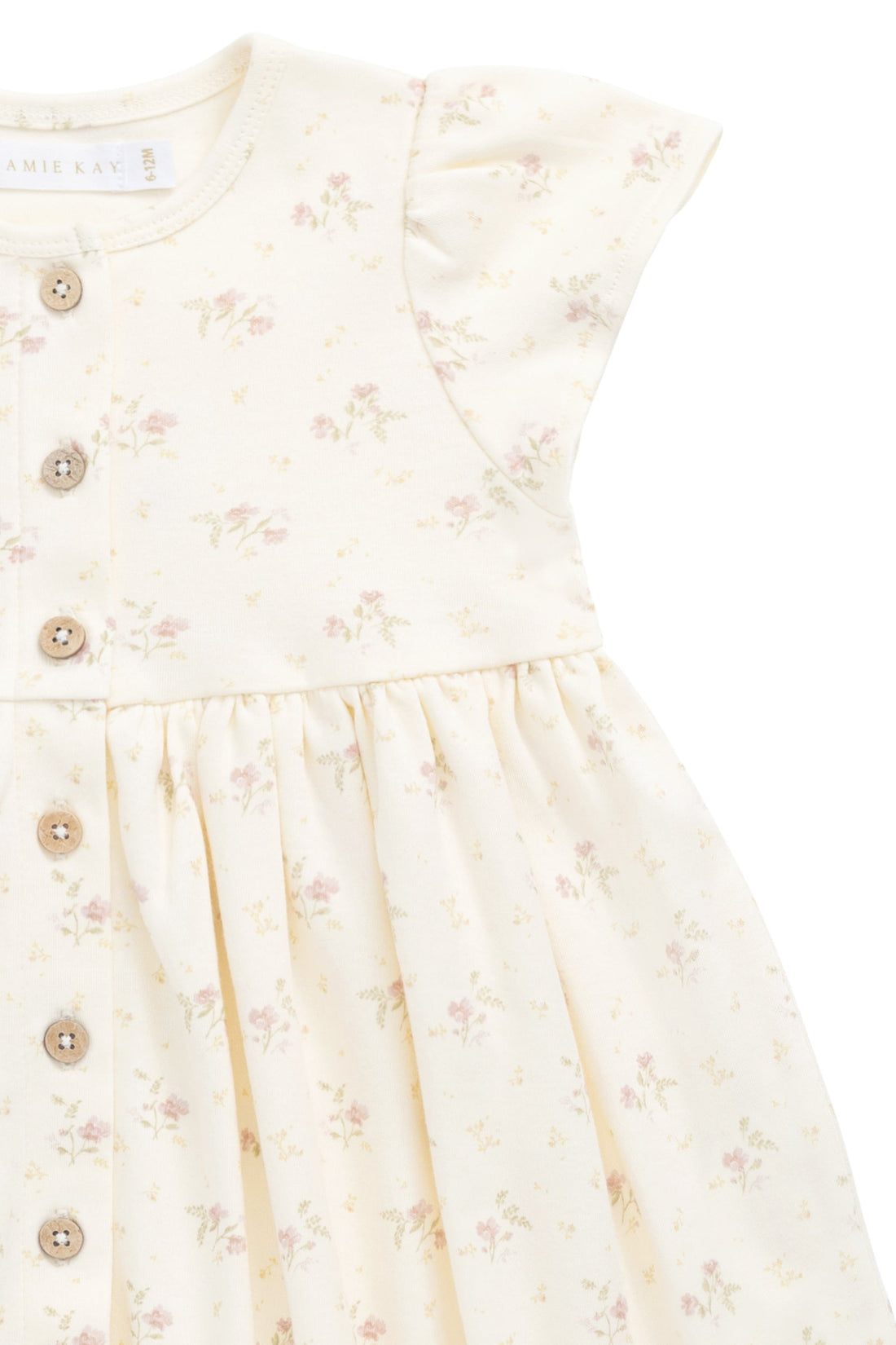 Organic Cotton Dahlia Dress - Thelma Parchment Childrens Dress from Jamie Kay USA