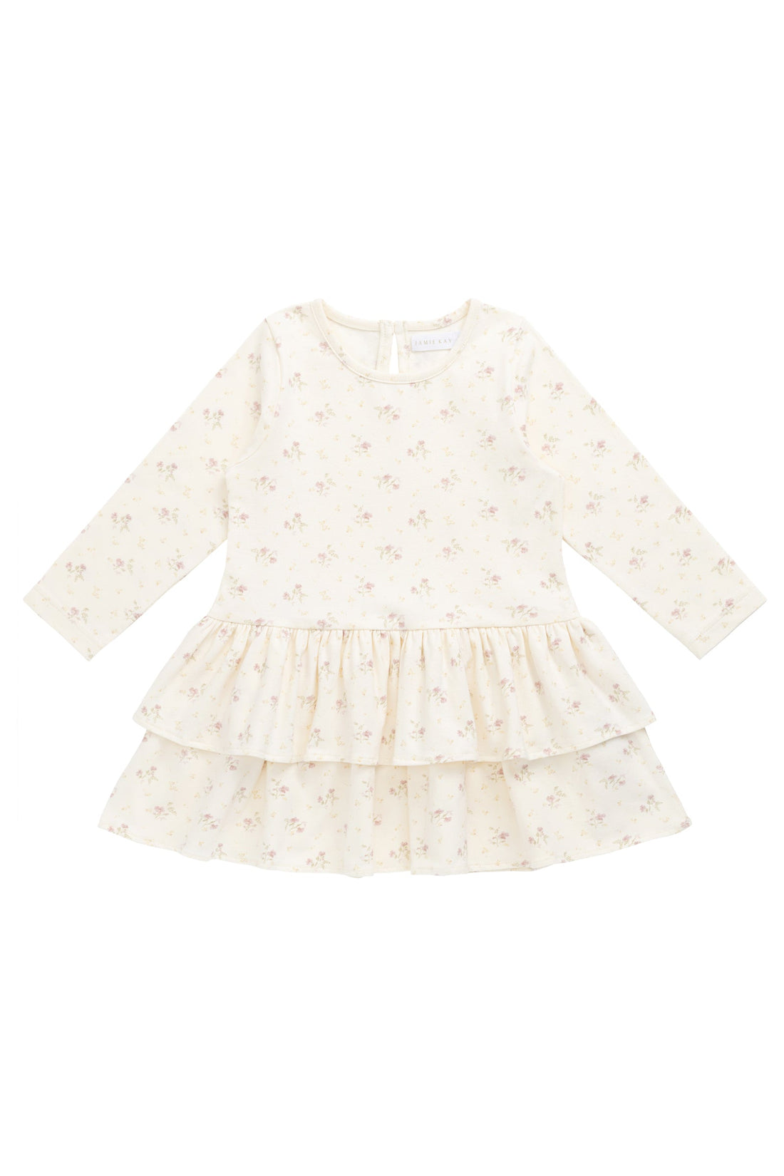 Organic Cotton Fayette Dress - Thelma Parchment Childrens Dress from Jamie Kay USA