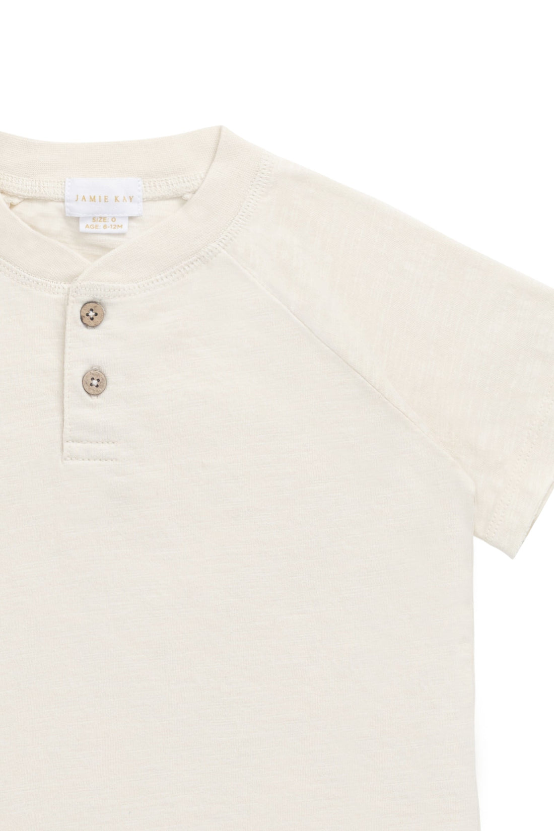 Organic Cotton Lewis Tee - Parchment Childrens Top from Jamie Kay USA