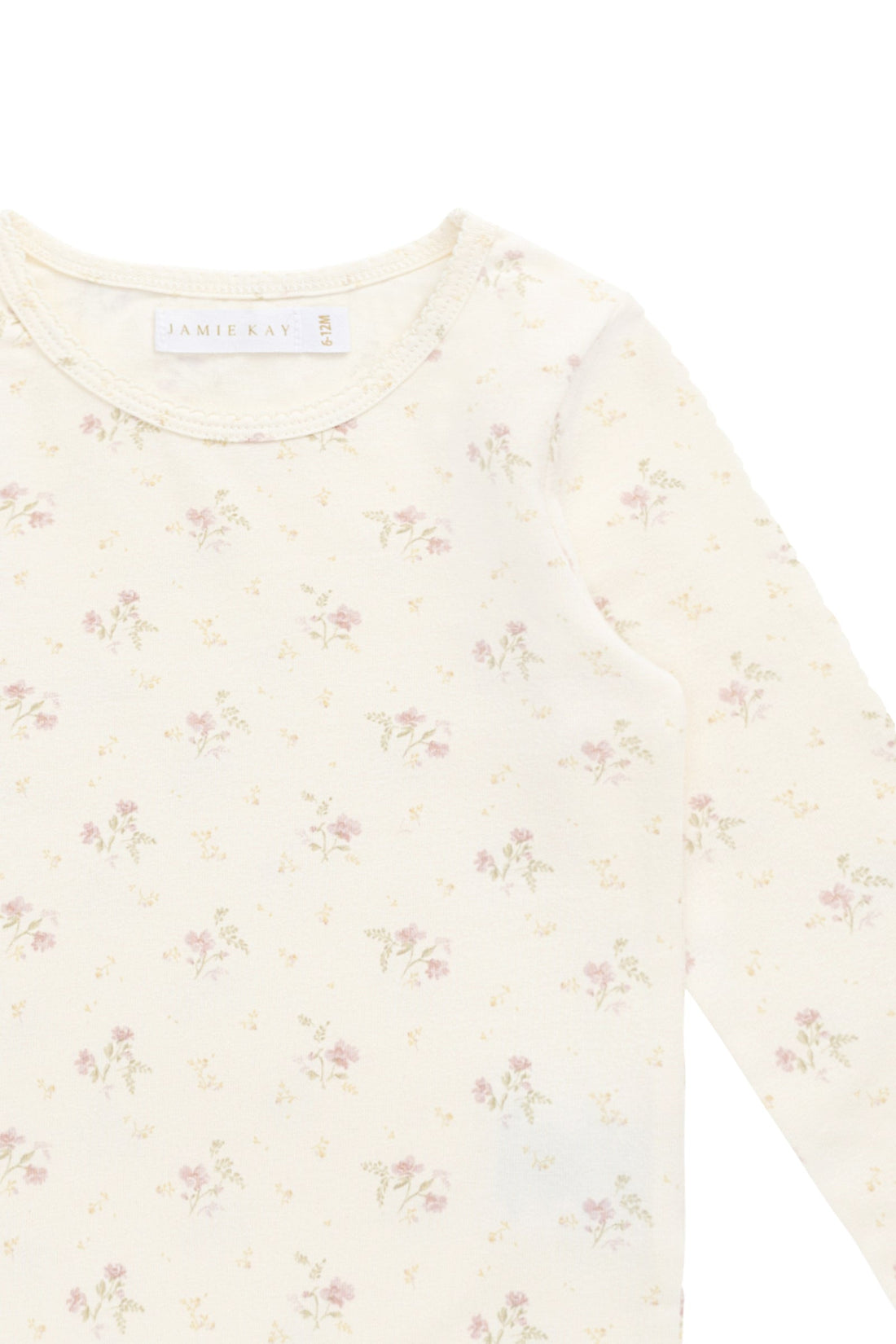 Organic Cotton Long Sleeve Top - Thelma Parchment Childrens Top from Jamie Kay USA