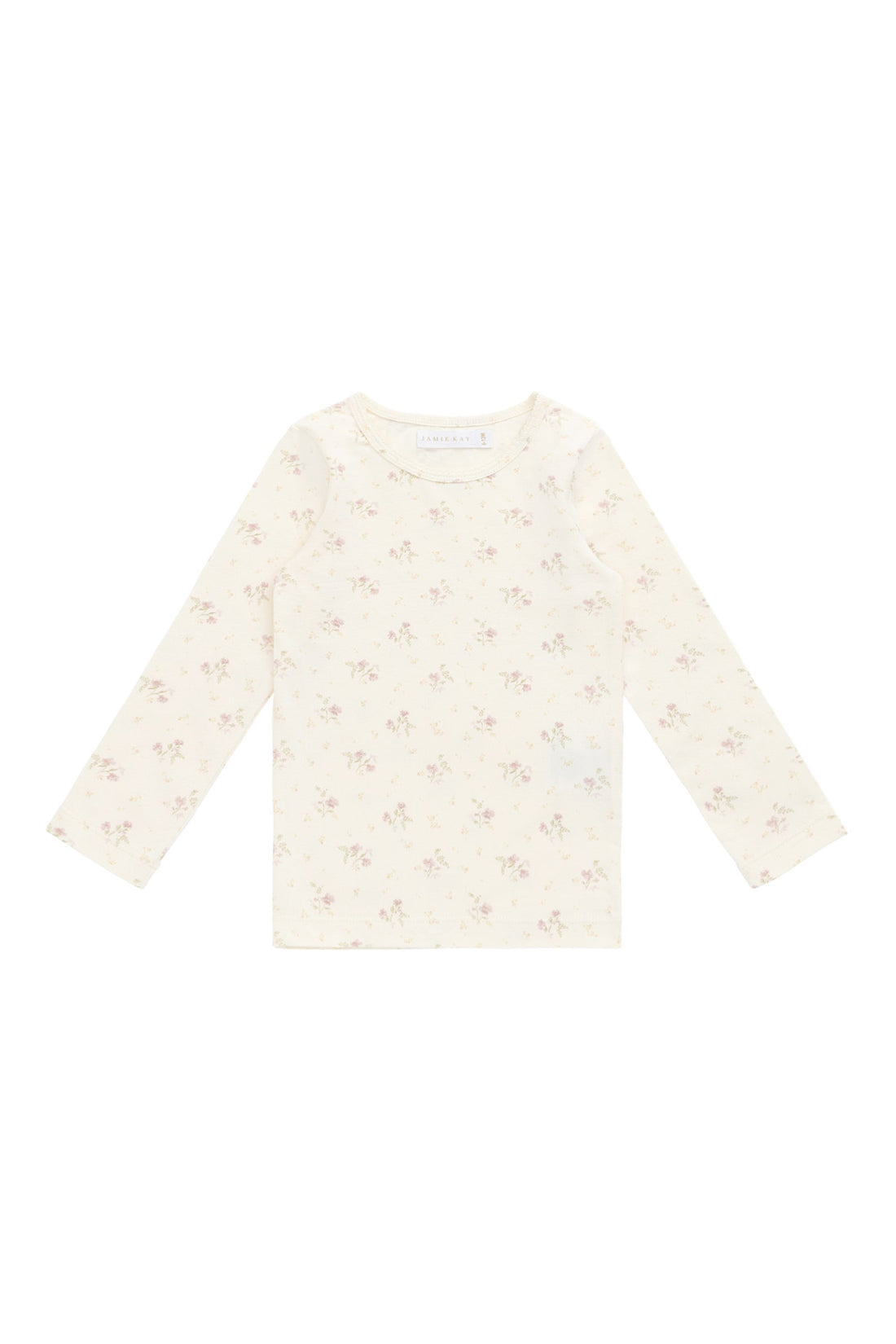 Organic Cotton Long Sleeve Top - Thelma Parchment Childrens Top from Jamie Kay USA