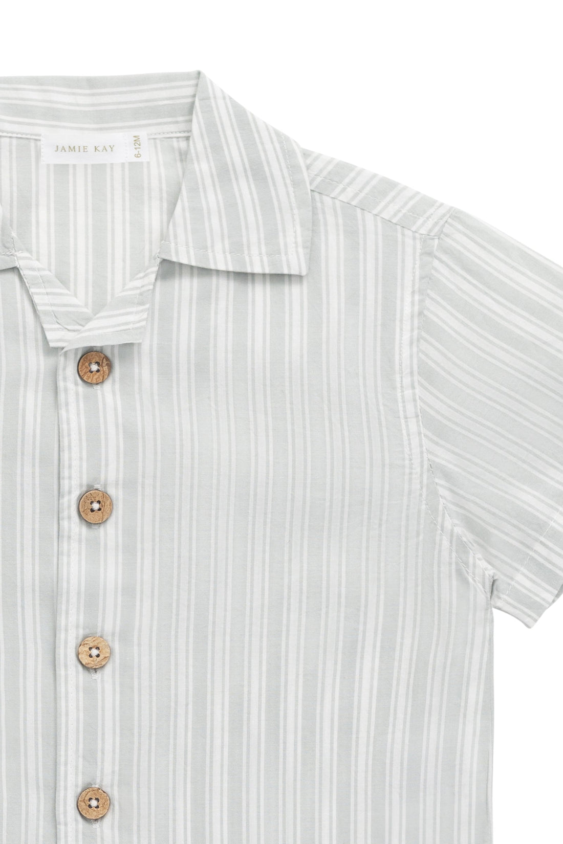 Organic Cotton Silas Shirt - Variegated Stripe Shoreline Childrens Shirt from Jamie Kay USA