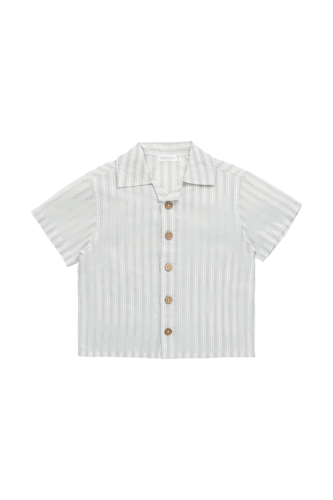 Organic Cotton Silas Shirt - Variegated Stripe Shoreline Childrens Shirt from Jamie Kay USA