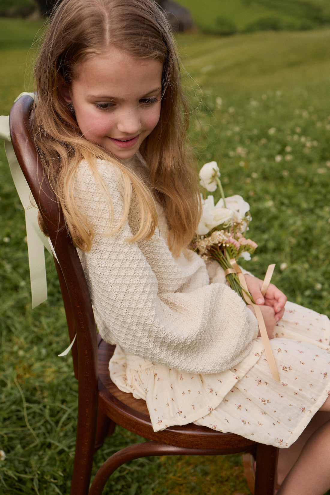 Organic Cotton Muslin Samantha Skirt - Dina Antique Childrens Skirt from Jamie Kay USA