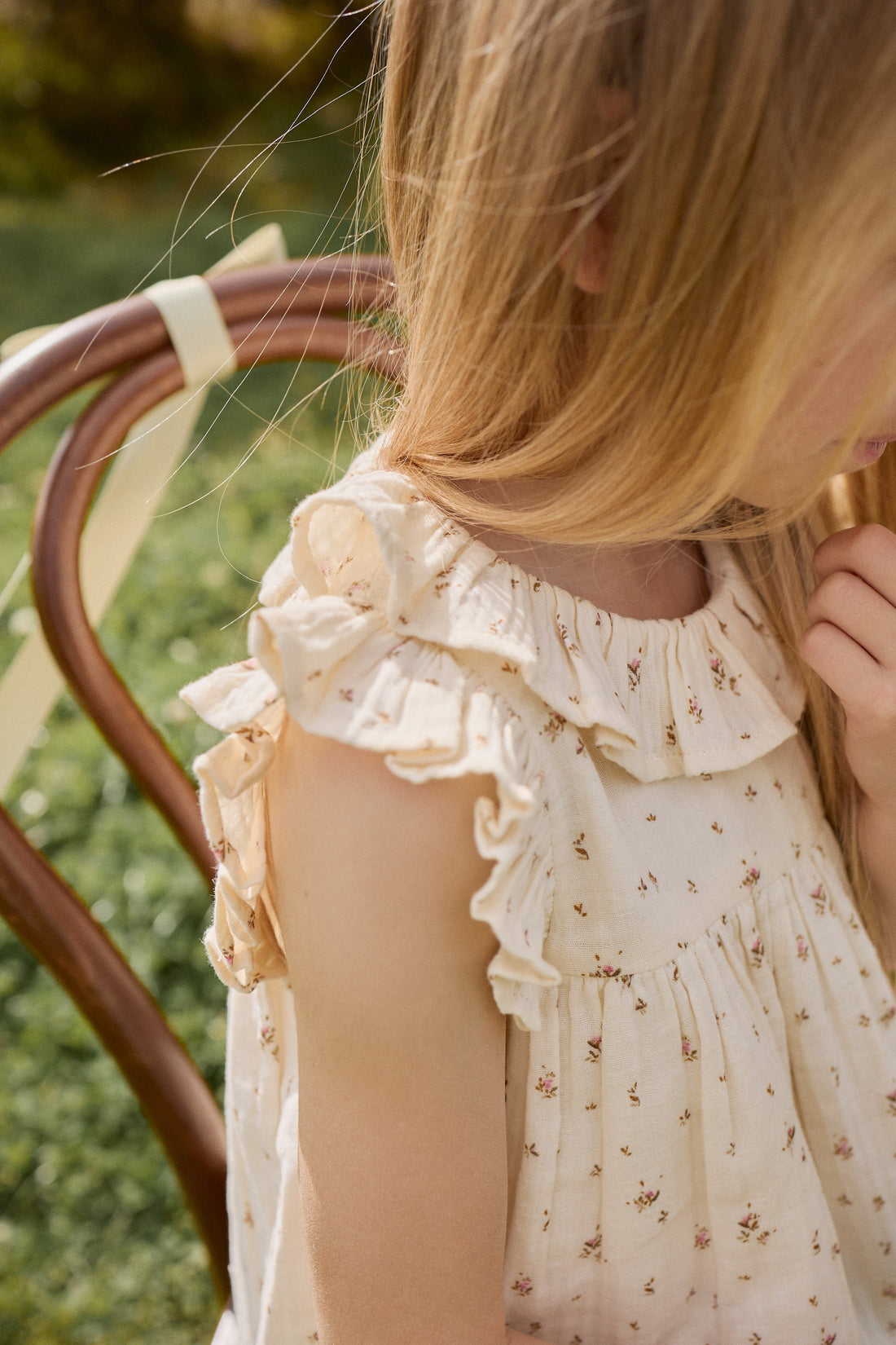 Organic Cotton Muslin Banks Blouse - Dina Antique Childrens Top from Jamie Kay USA