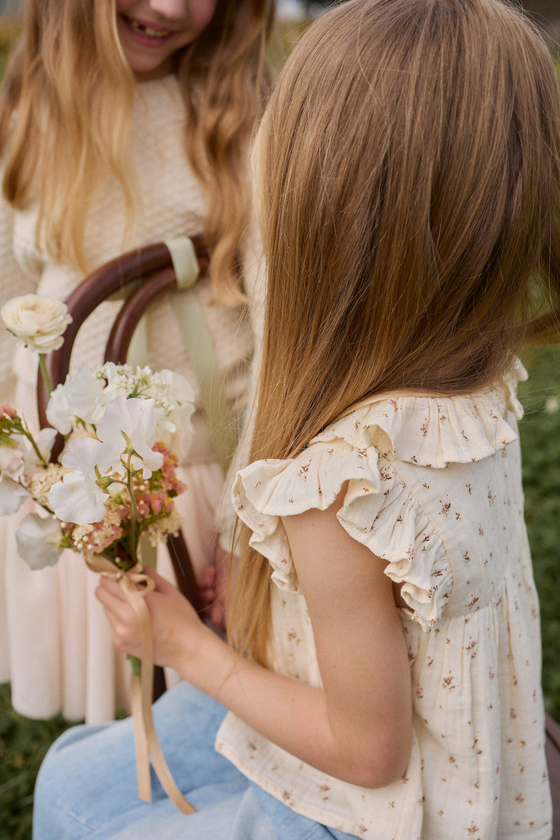 Organic Cotton Muslin Banks Blouse - Dina Antique Childrens Top from Jamie Kay USA