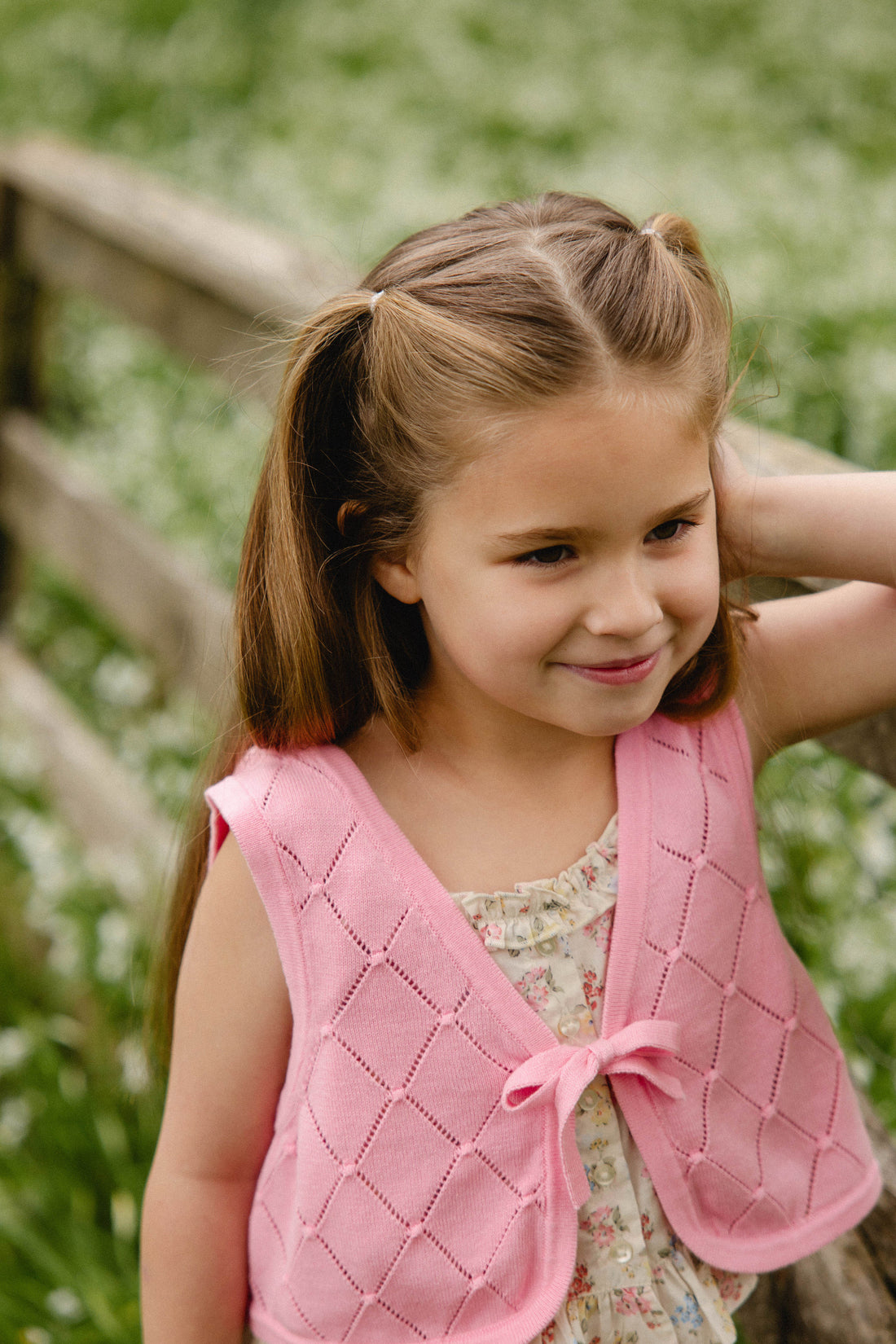 Lilah Knitted Vest - Bubblegum Childrens Vest from Jamie Kay USA
