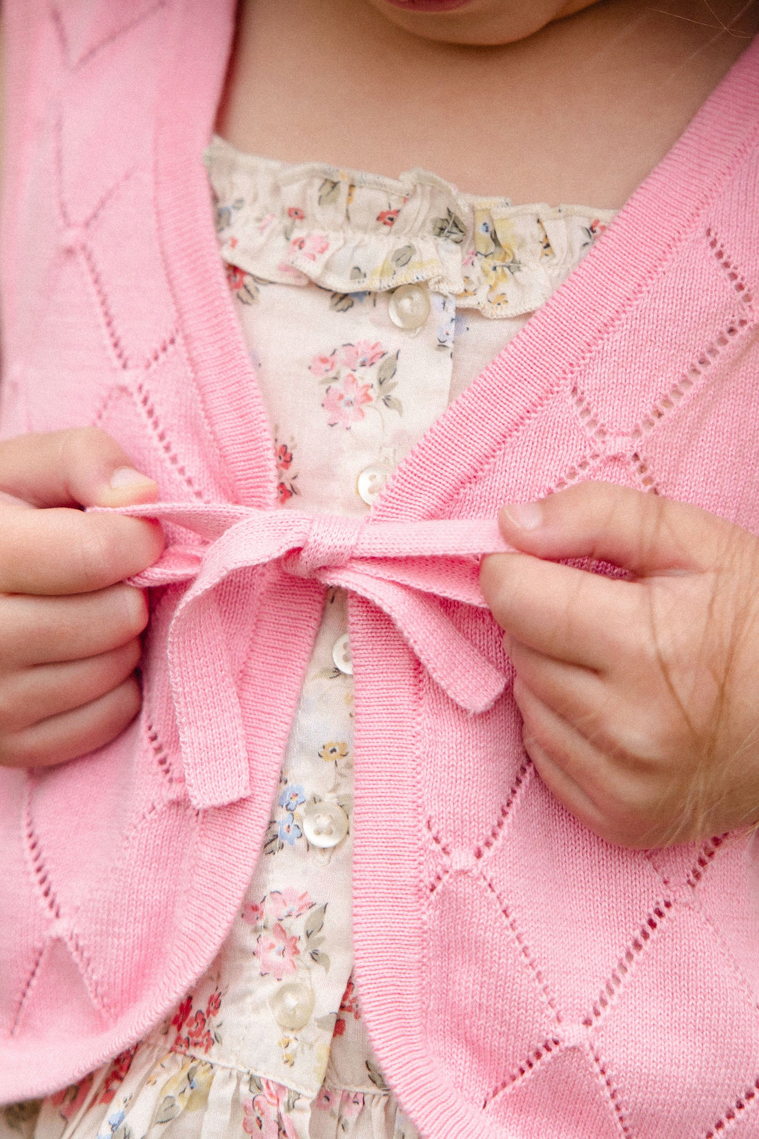 Lilah Knitted Vest - Bubblegum Childrens Vest from Jamie Kay USA