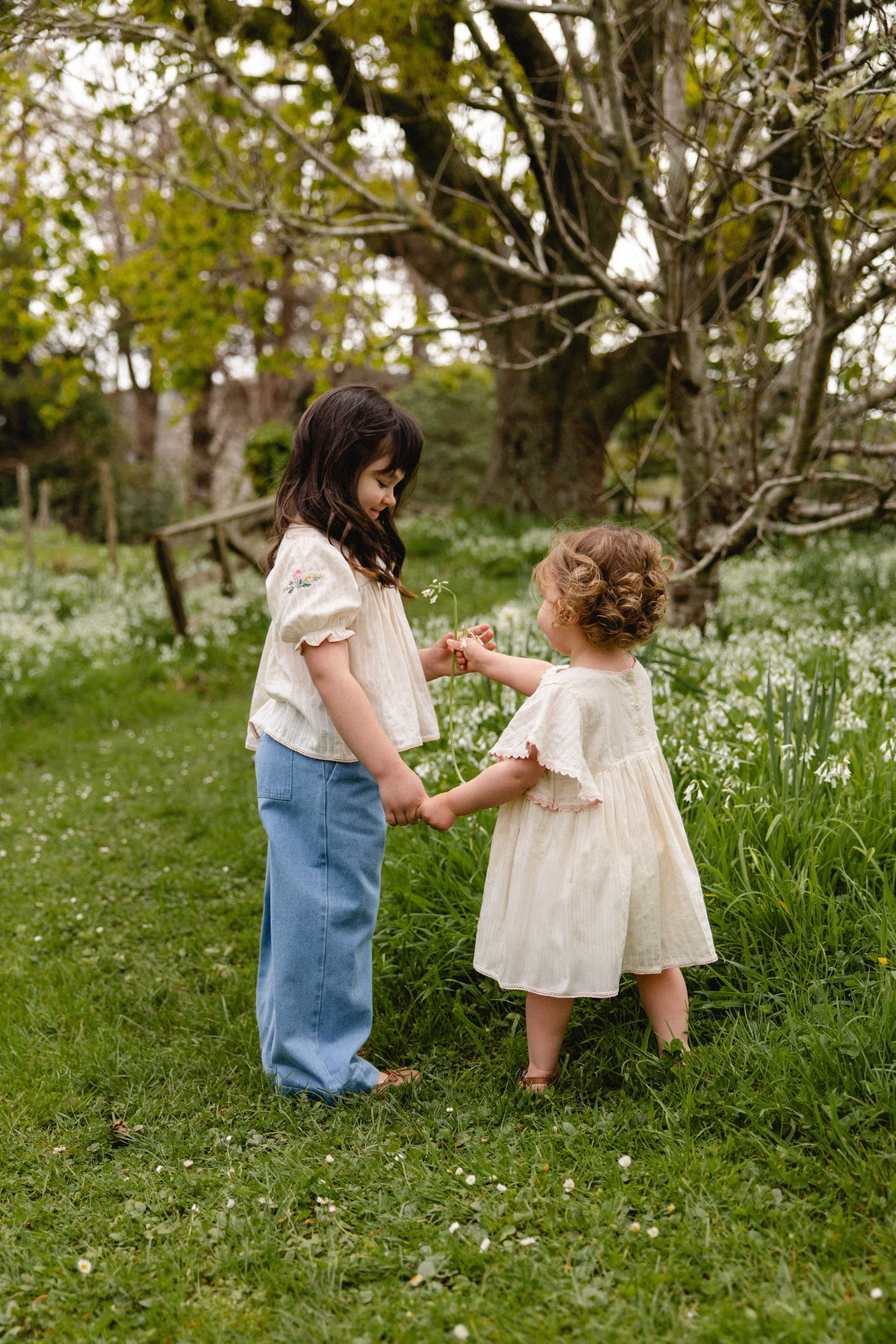 Organic Cotton Zadie Dress - Vanilla Embroidery Pink Childrens Dress from Jamie Kay USA