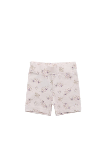 Organic Cotton Everyday Bike Short - Sweet Pea Floral Childrens Short from Jamie Kay USA