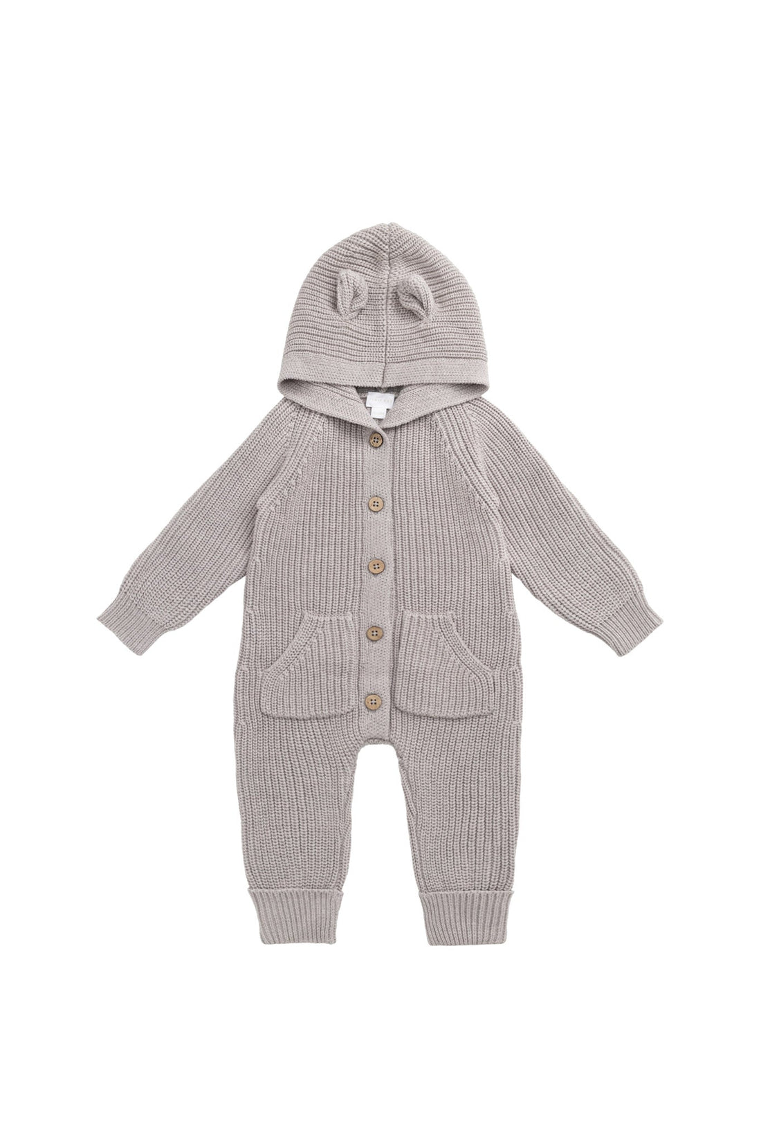 Bear Knit Onepiece - Moleskin Marle Childrens Onepiece from Jamie Kay USA