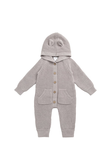 Bear Knit Onepiece - Moleskin Marle Childrens Onepiece from Jamie Kay USA