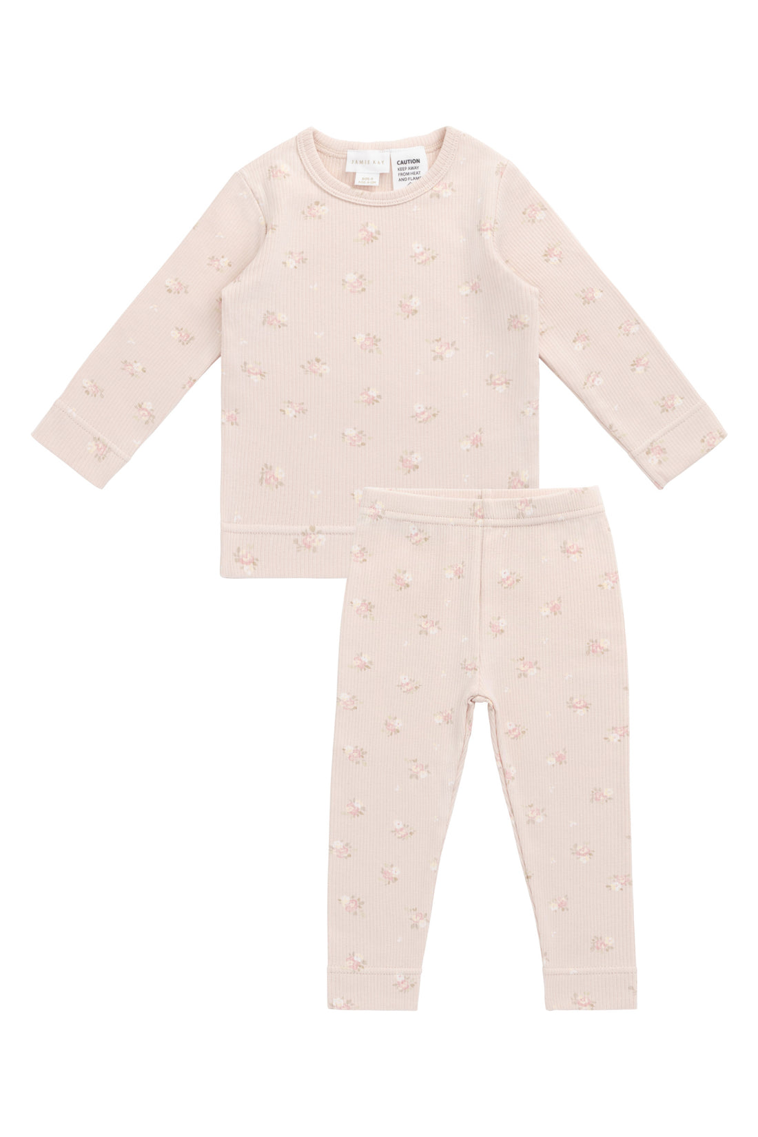 Organic Cotton Fine Rib Kayln Long Sleeve Pyjama Set - Simone Morganite Childrens Pyjama from Jamie Kay USA