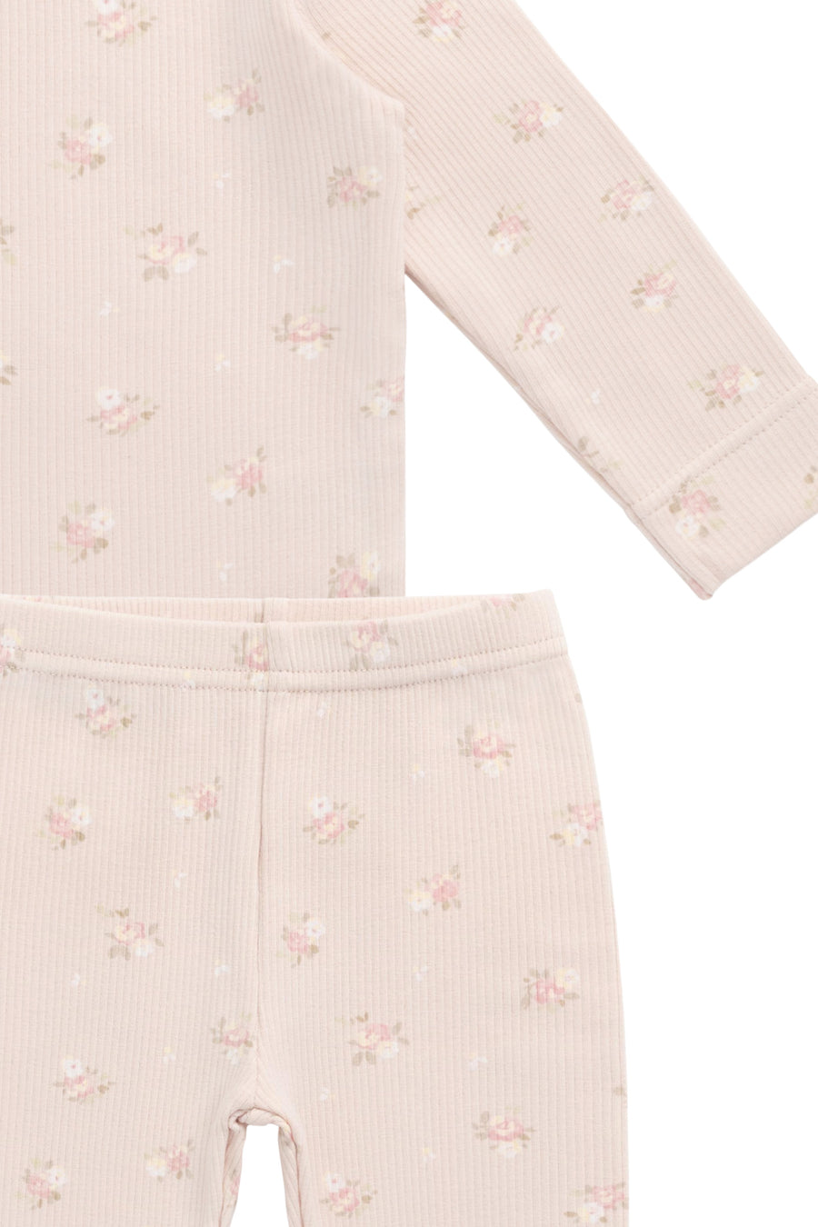 Organic Cotton Fine Rib Kayln Long Sleeve Pyjama Set - Simone Morganite Childrens Pyjama from Jamie Kay USA