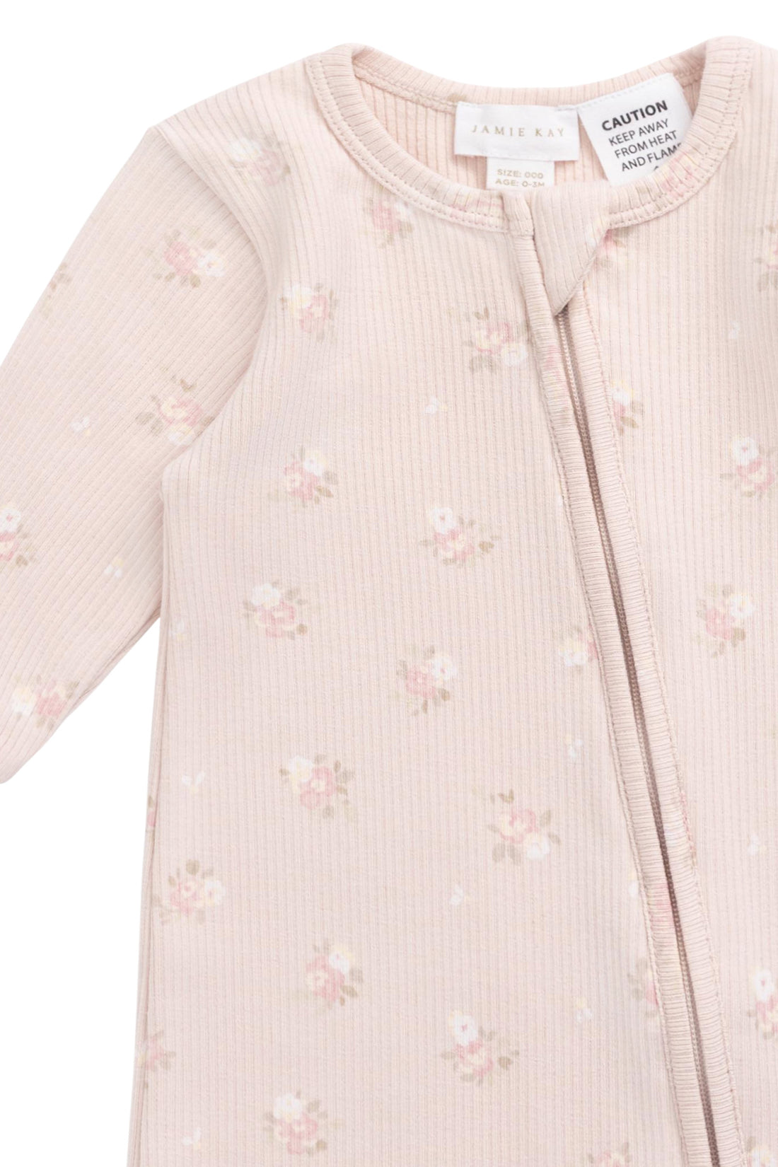 Organic Cotton Fine Rib Georgia Onepiece - Simone Morganite Childrens Pyjama from Jamie Kay USA