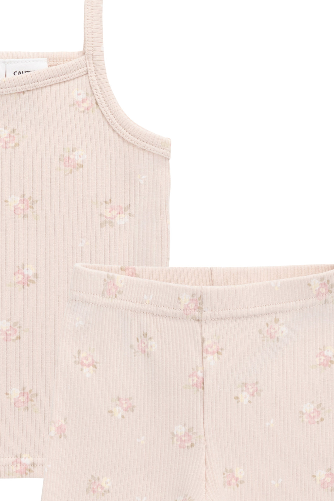 Organic Cotton Fine Rib Ari Singlet Pyjama Set - Simone Morganite Childrens Pyjama from Jamie Kay USA