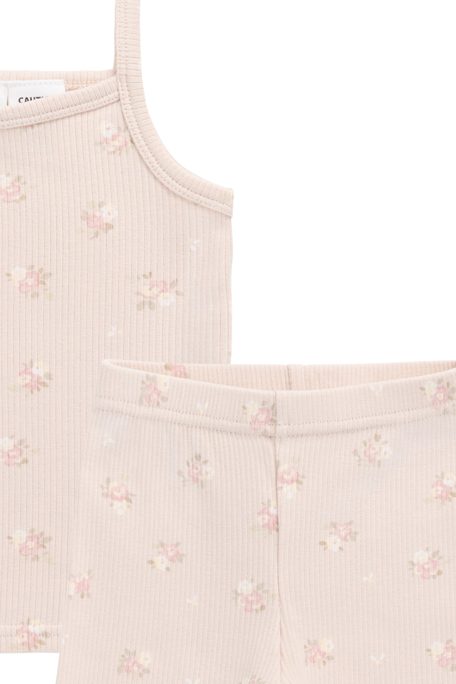 Organic Cotton Fine Rib Ari Singlet Pyjama Set - Simone Morganite Childrens Pyjama from Jamie Kay USA