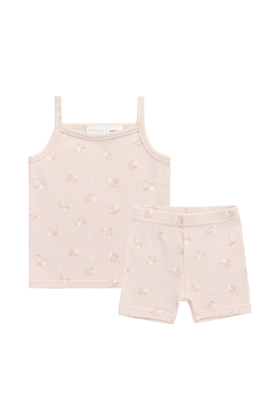 Organic Cotton Fine Rib Ari Singlet Pyjama Set - Simone Morganite Childrens Pyjama from Jamie Kay USA
