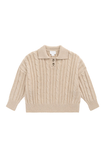 Wade Knit Jumper-Oatmeal Marle Childrens Jumper from Jamie Kay USA