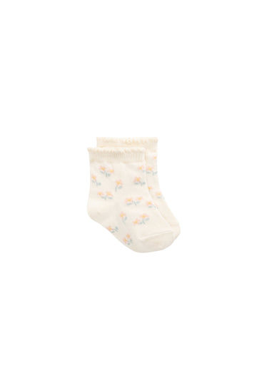Meadow Jacquard Sock - Larissa Milk Childrens Sock from Jamie Kay USA