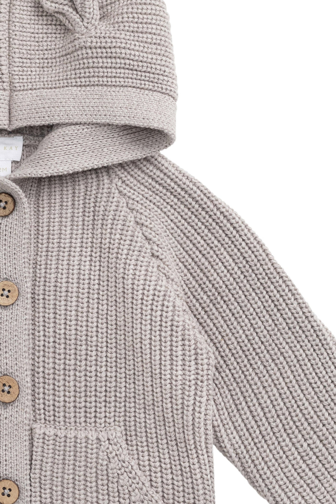 OG Bear Knit - Moleskin Marle Childrens Cardigan from Jamie Kay USA