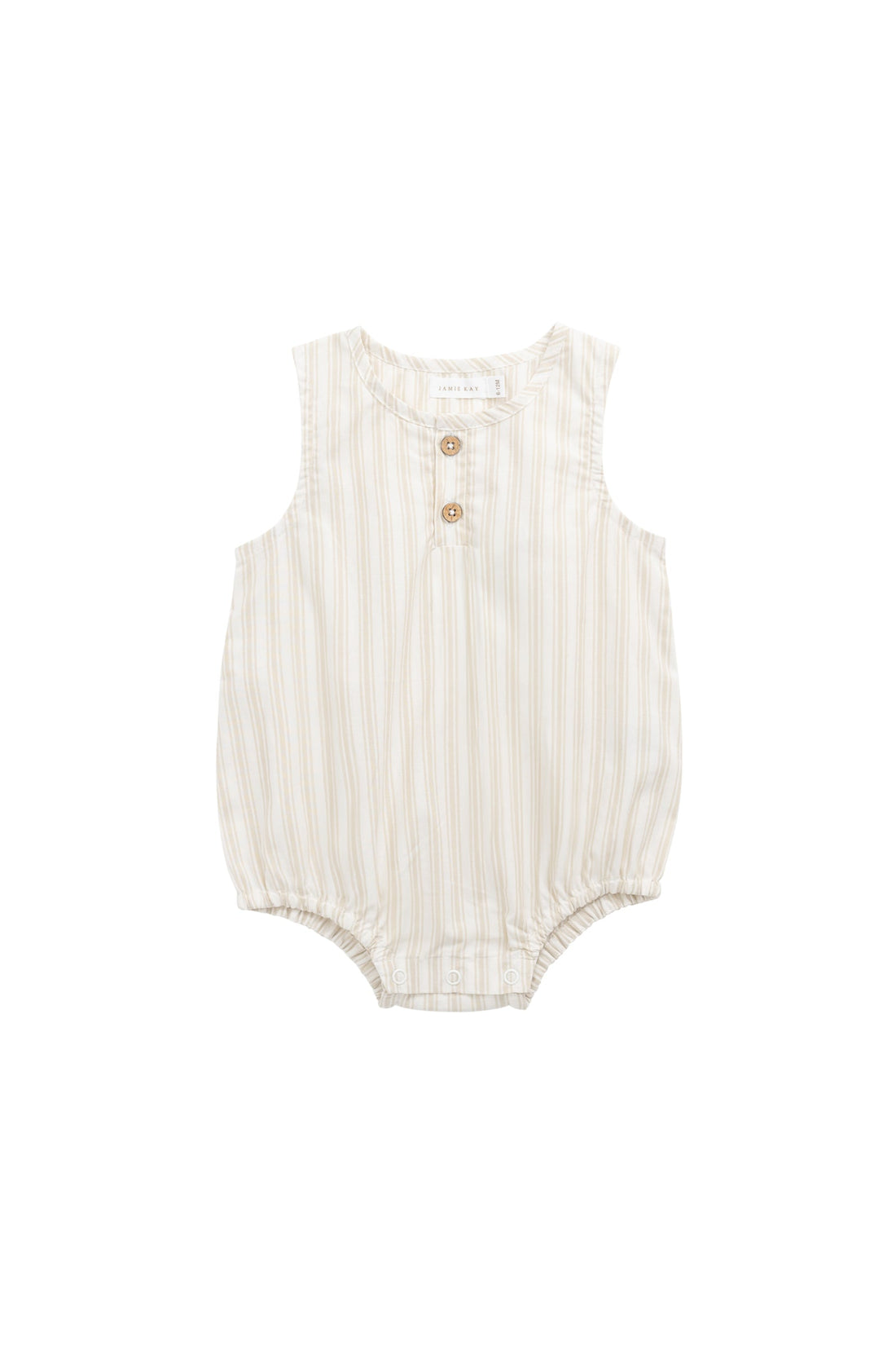 Organic Cotton Archie Playsuit - Variegated Stripe Foam Childrens Playsuit from Jamie Kay USA