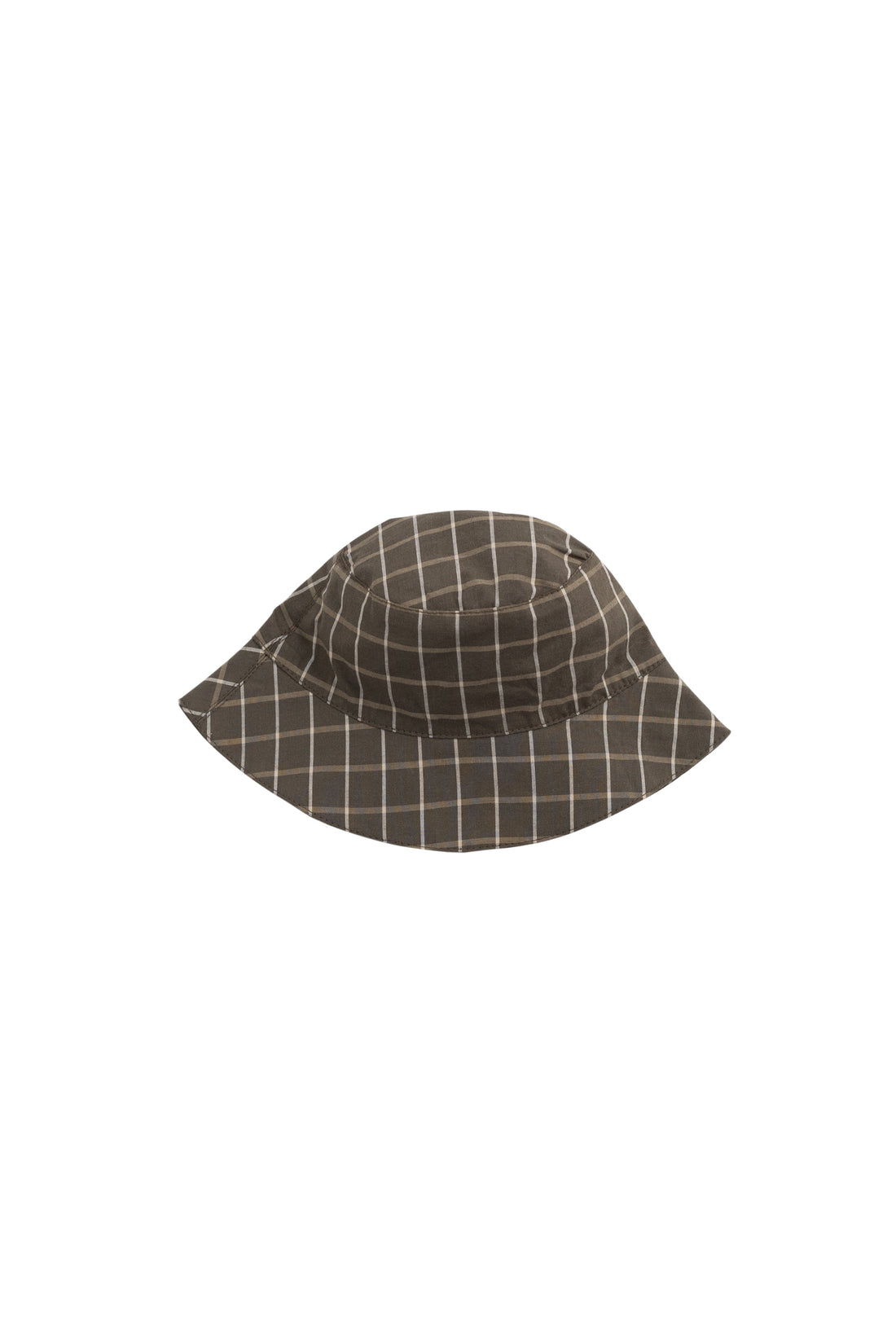 Organic Cotton Bucket Hat - Variegated Grid Tarmac Childrens Hat from Jamie Kay USA