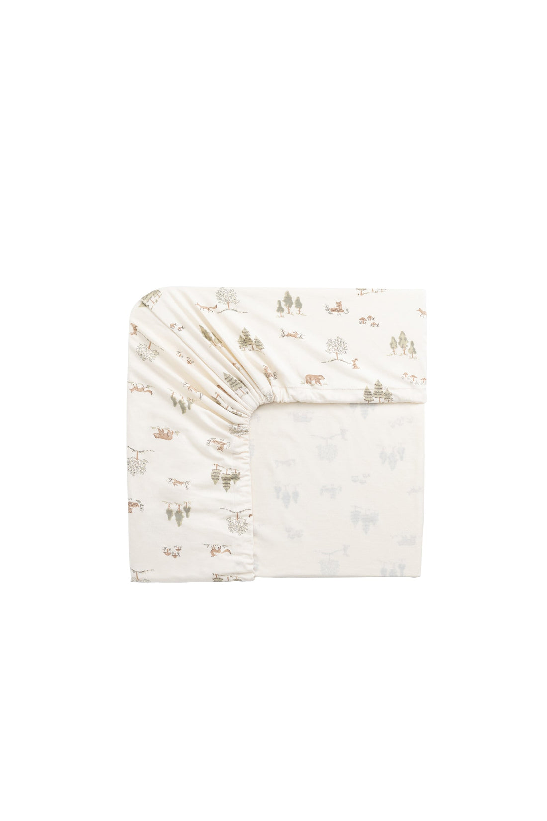Organic Cotton Cot Sheet - Pine Forest Friends Childrens Cot Sheet from Jamie Kay USA