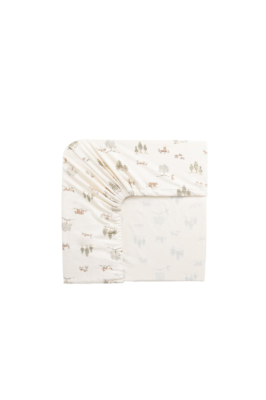 Organic Cotton Cot Sheet - Pine Forest Friends Childrens Cot Sheet from Jamie Kay USA