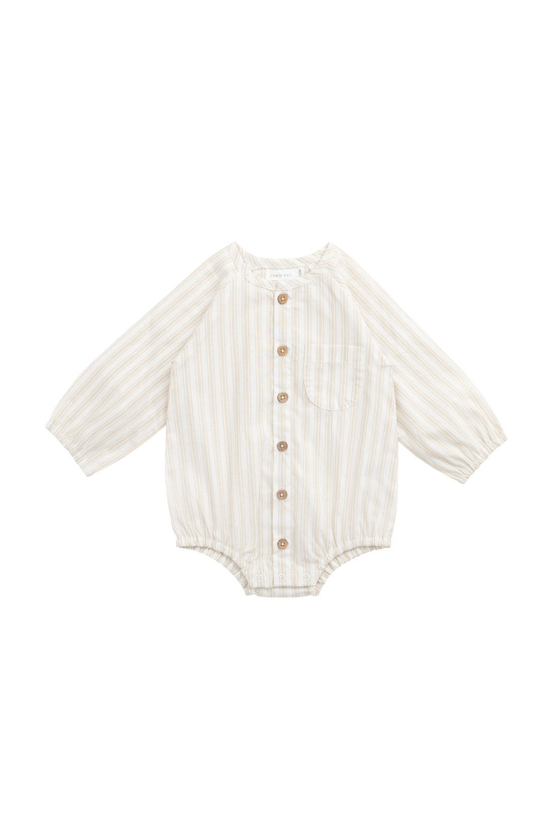 Organic Cotton Ellis Playsuit - Variegated Stripe Foam Childrens Playsuit from Jamie Kay USA