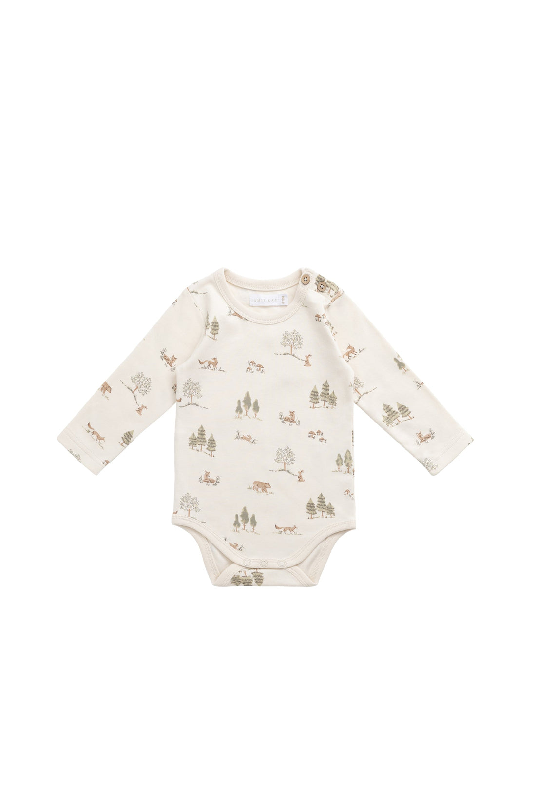 Organic Cotton Fernley Bodysuit - Pine Forest Friends Childrens Bodysuit from Jamie Kay USA