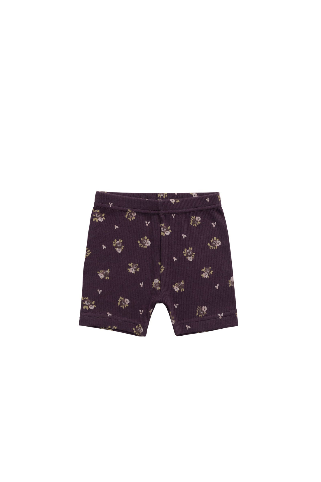 Organic Cotton Fine Rib Everyday Bike Short - Simone Huckleberry Childrens Short from Jamie Kay USA