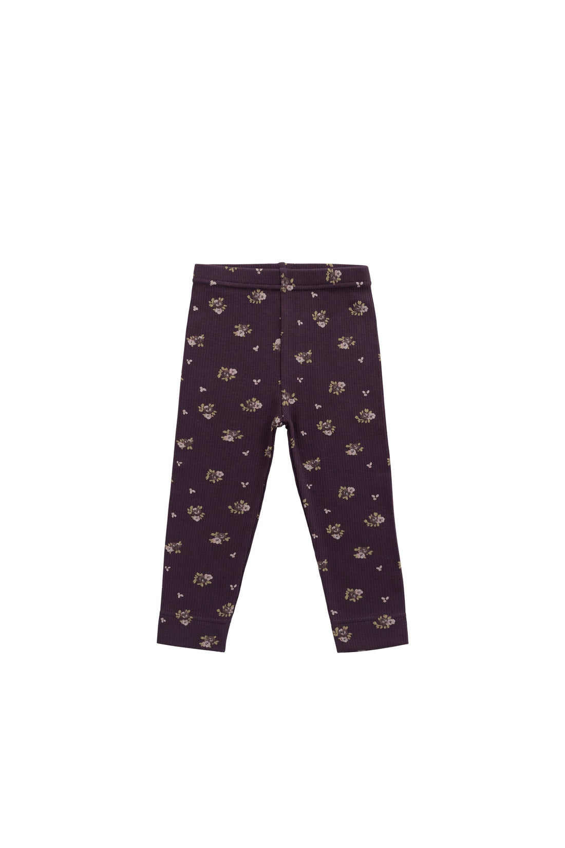 Organic Cotton Fine Rib Legging - Simone Huckleberry Childrens Legging from Jamie Kay USA
