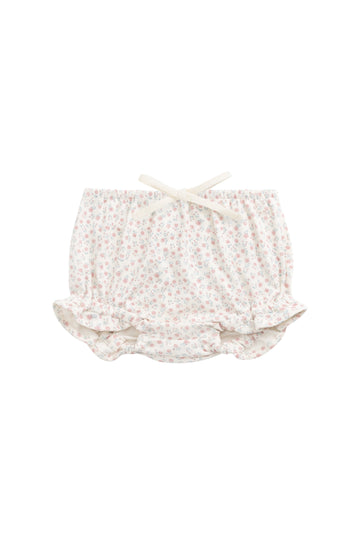 Organic Cotton Frill Bloomer - Posy Garden Pink Childrens Bloomer from Jamie Kay USA