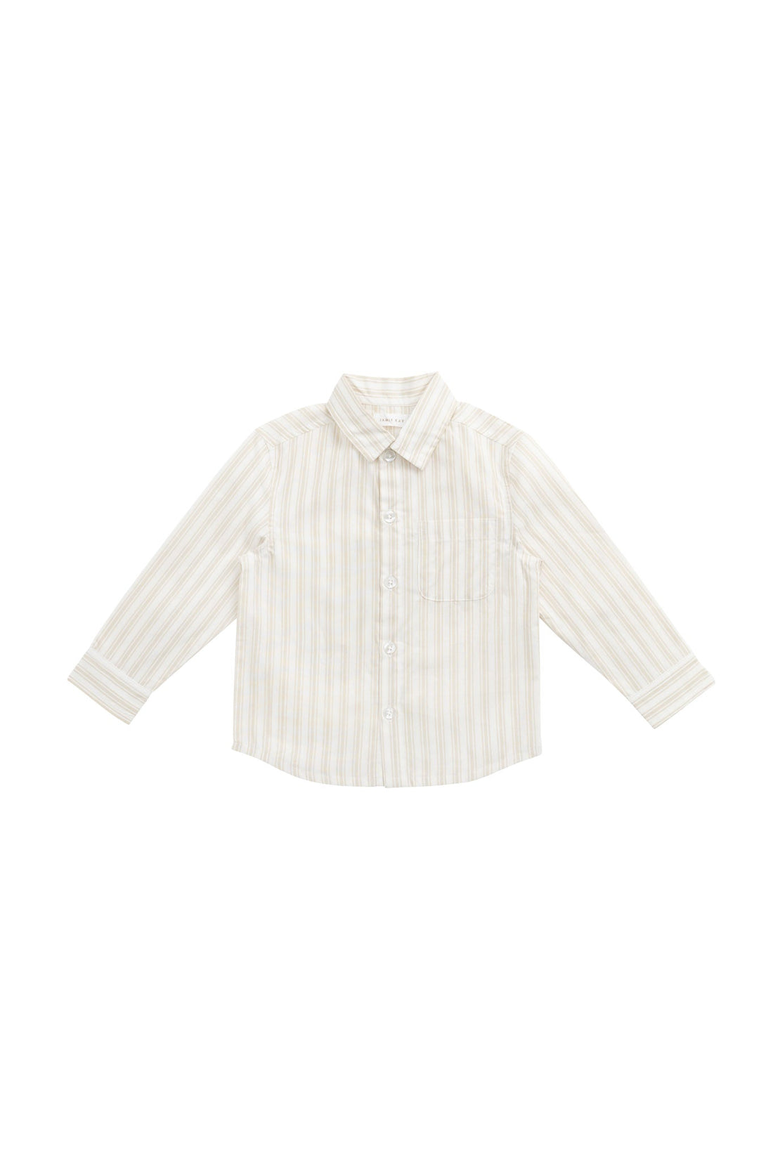 Organic Cotton Isaiah Shirt - Variegated Stripe Foam Childrens Shirt from Jamie Kay USA