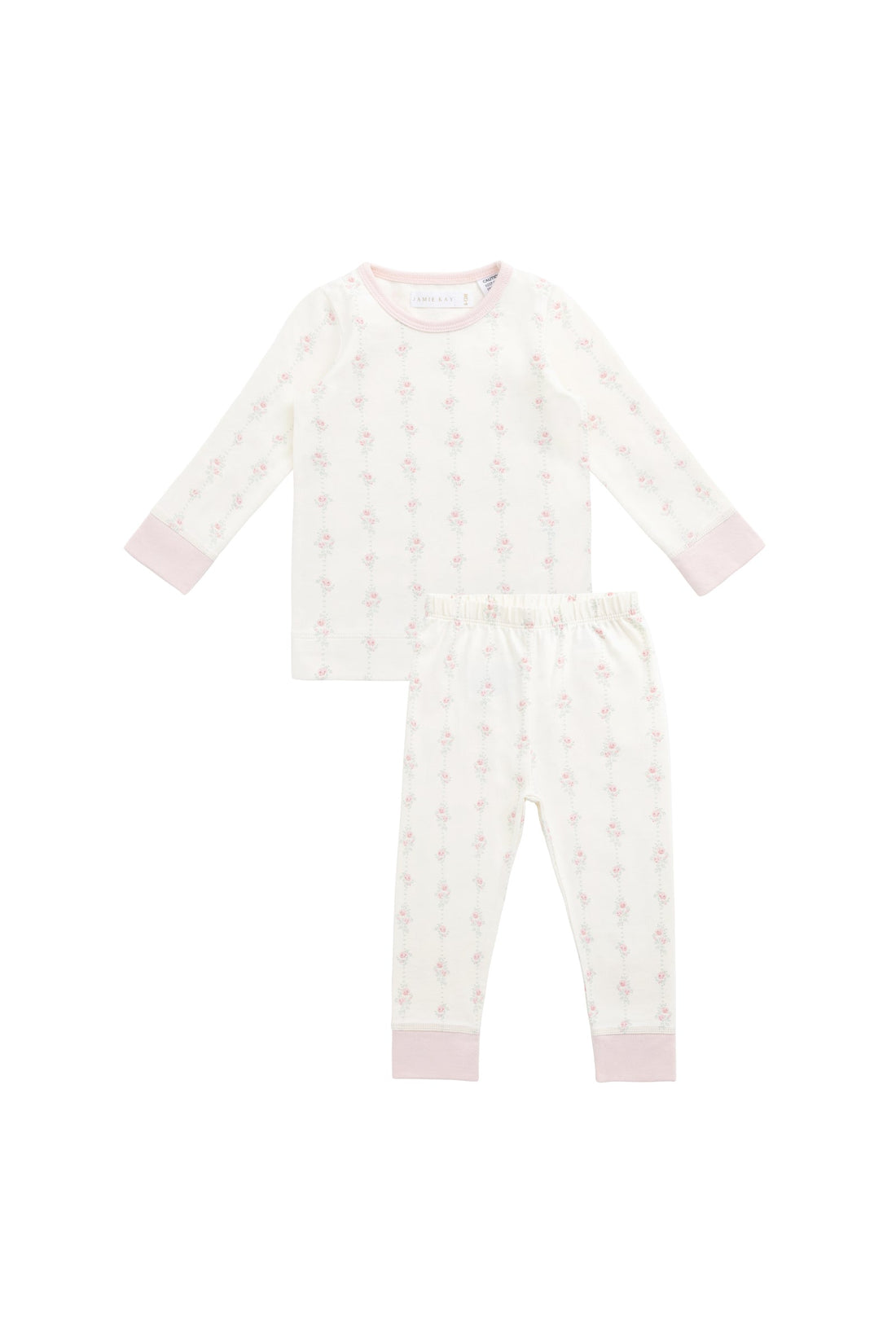Organic Cotton Jude Long Sleeve Pyjama Set - Rose Trail Childrens Pyjama from Jamie Kay USA