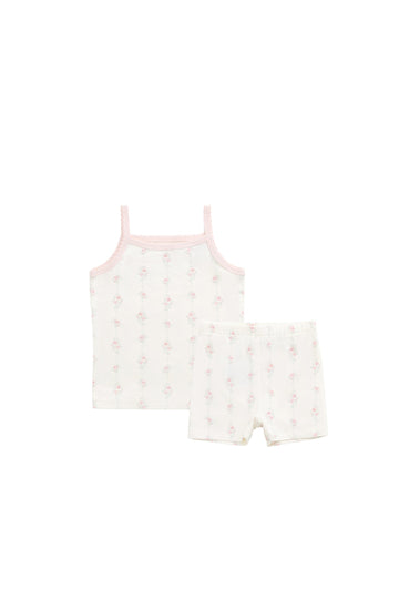 Organic Cotton Jude Singlet Pyjama Set - Rose Trail Childrens Pyjama from Jamie Kay USA