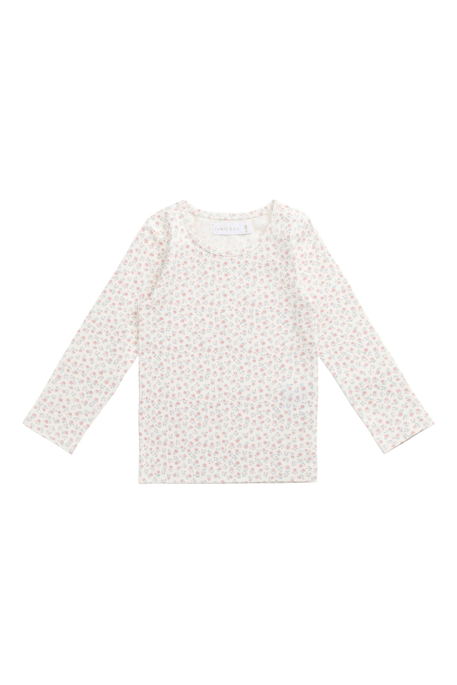 Organic Cotton Long Sleeve Top - Posy Garden Pink Childrens Top from Jamie Kay USA