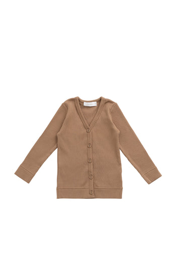 Organic Cotton Modal Cardigan - Cavern Clay Childrens Cardigan from Jamie Kay USA