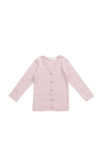 Organic Cotton Modal Cardigan - Chalk Marle Childrens Cardigan from Jamie Kay USA