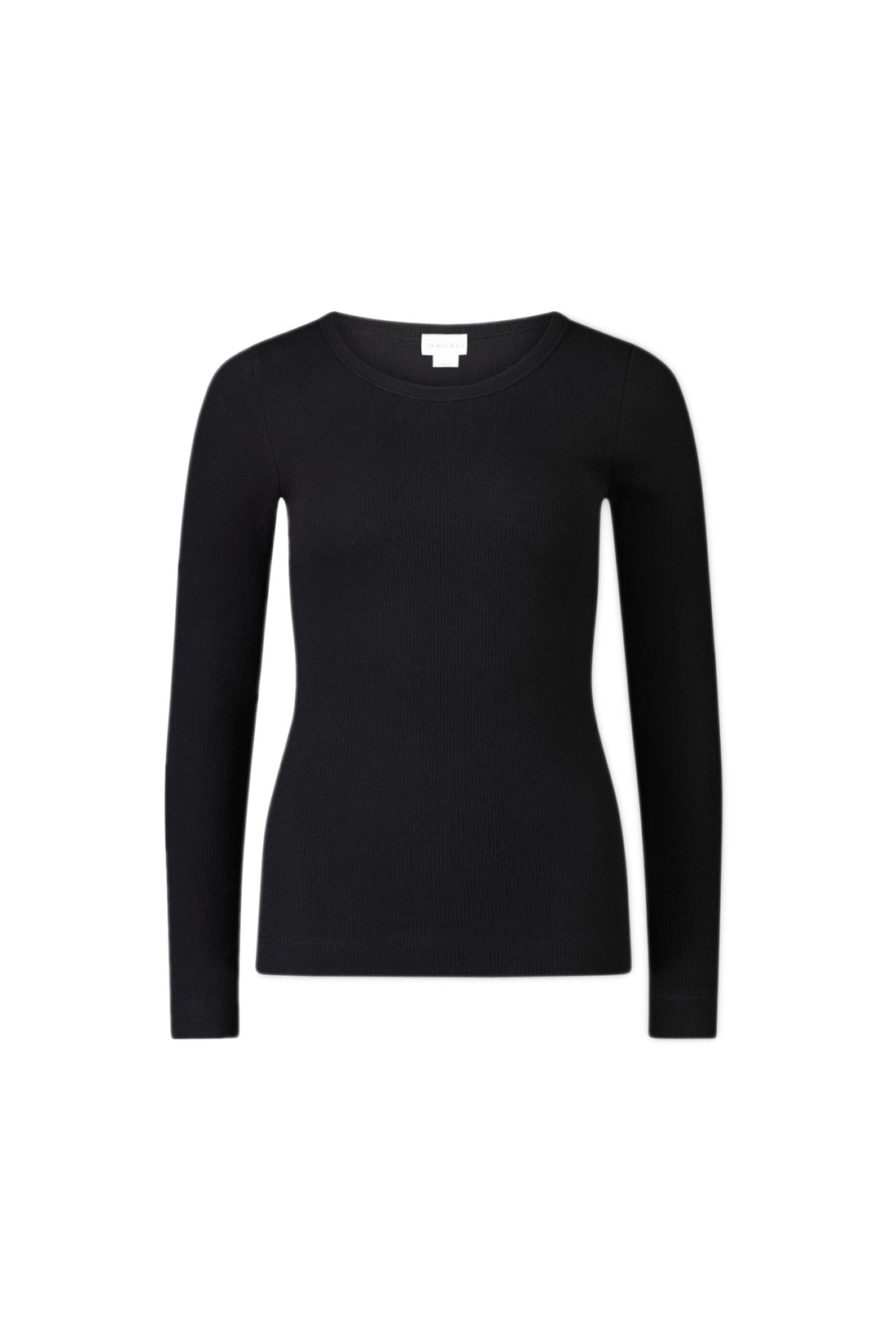 Organic Cotton Modal Womens Grace Rib Long Sleeve Top - Ebony Childrens Top from Jamie Kay USA