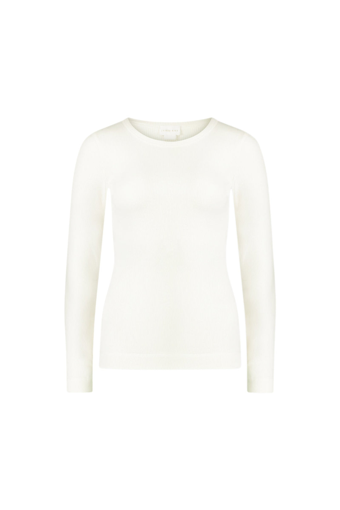 Organic Cotton Modal Womens Grace Rib Long Sleeve Top - Parchment Childrens Top from Jamie Kay USA