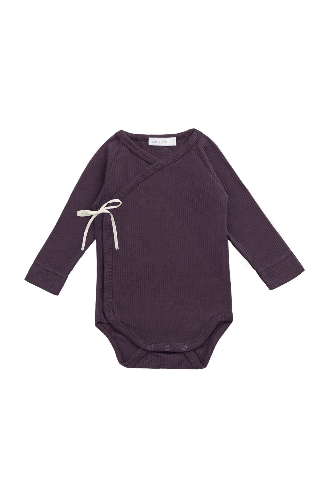 Organic Cotton Modal Marina Long Sleeve Bodysuit - Blackberry Childrens Bodysuit from Jamie Kay USA