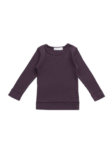 Organic Cotton Modal Marina Long Sleeve Top - Blackberry Childrens Top from Jamie Kay USA
