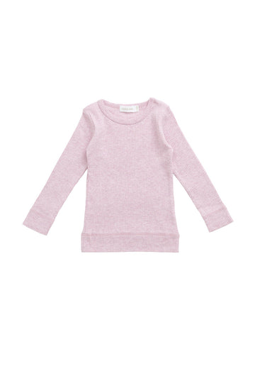 Organic Cotton Modal Marina Long Sleeve Top - Orchid Marle Childrens Top from Jamie Kay USA
