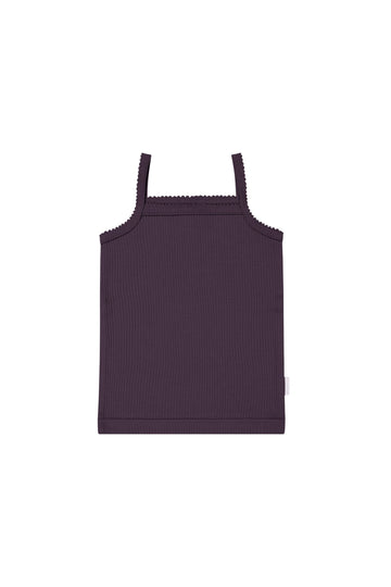 Organic Cotton Modal Marina Singlet - Blackberry Childrens Top from Jamie Kay USA