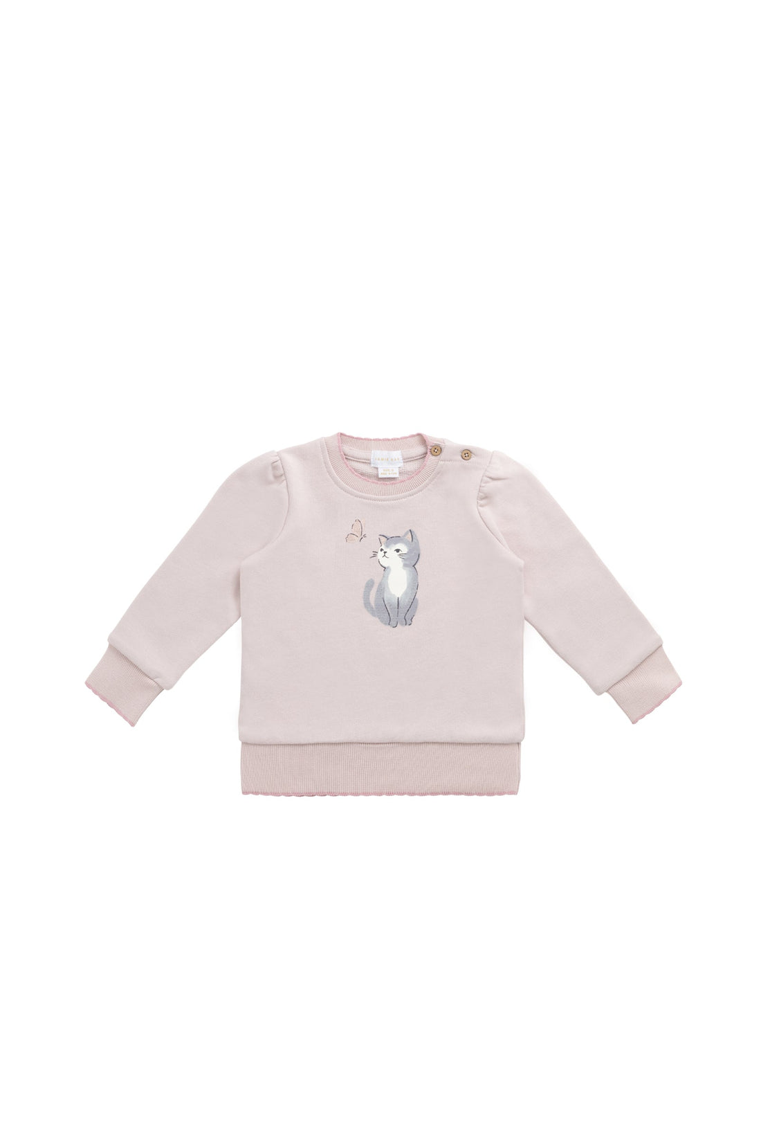 Organic Cotton Monroe Sweatshirt - Little Moon Soft Misty Rose Childrens Top from Jamie Kay USA